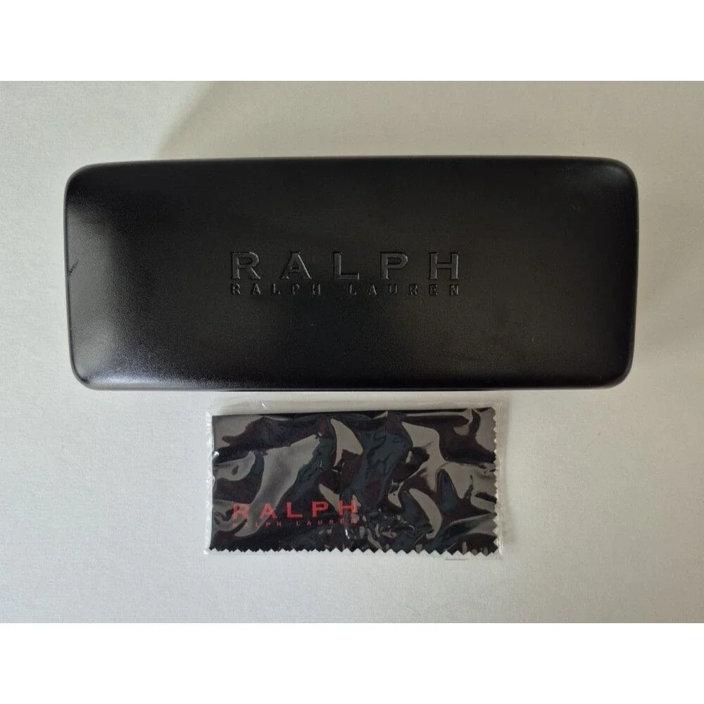 Ralph Lauren Black Hard Clamshell Large Sunglass Eyeglass Case with Cloth